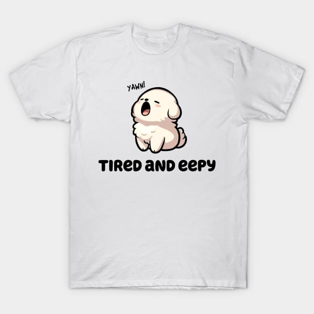 Adorable Sleepy Dog: Tired and Eepy Baby Talk Trend T-Shirt by CreativeFit